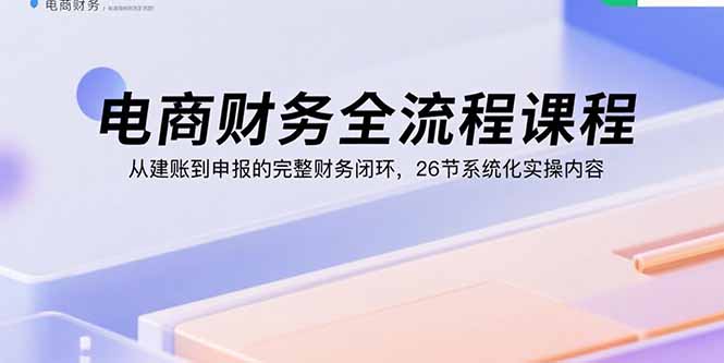 （15893期）电商财务全流程课程：从建账到申报的完整财务闭环，26节系统化实操内容_生财有道创业项目网