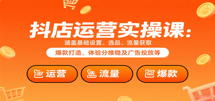抖店运营实操课：涵盖基础设置、选品、流量获取、爆款打造、体验分维稳及广告投放等_生财有道创业网