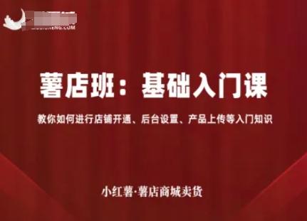 小红薯薯店商城卖货，基础入门课，教你如何进行店铺开通、后台设置、产品上传等入门知识——生财有道创业项目网