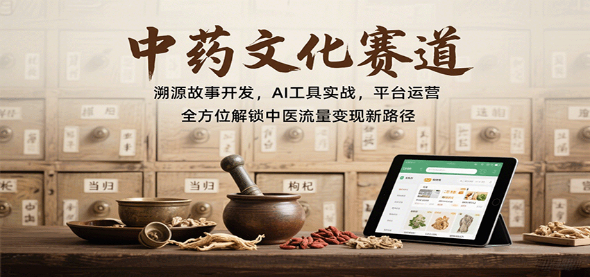 图片[1]-中药文化赛道：溯源故事开发，AI工具实战，平台运营，全方位解锁中医流量变现新路径_生财有道创业网-生财有道