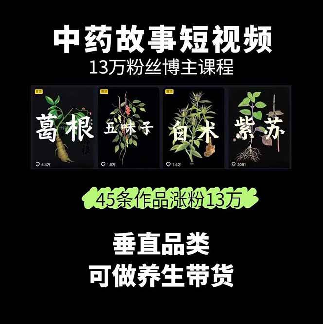 图片[2]-中药文化赛道：溯源故事开发，AI工具实战，平台运营，全方位解锁中医流量变现新路径_生财有道创业网-生财有道