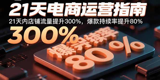 （15957期）21天电商运营指南：21天内店铺流量提升300%，爆款持续率提升80%_生财有道创业项目网