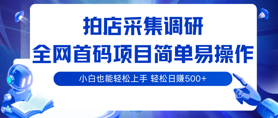 图片[1]-拍店采集调研，全网首码项目，简单易操作， 小白也能轻松上手，轻松日赚500+_生财有道创业网-生财有道