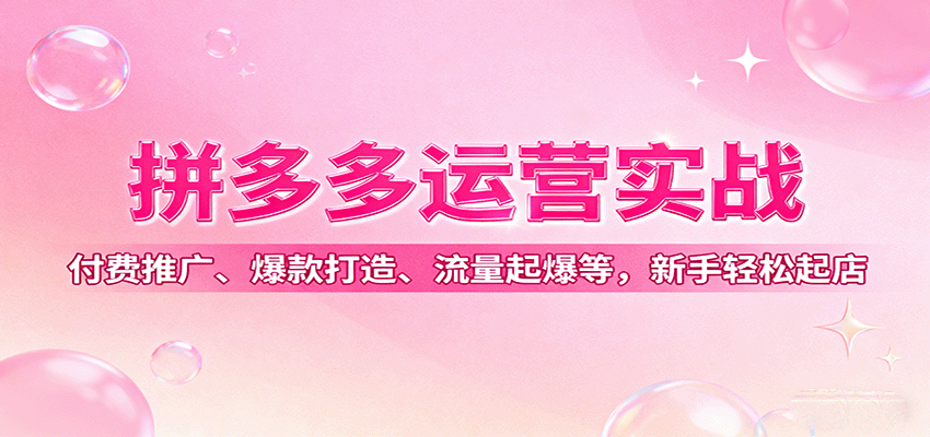 图片[1]-拼多多运营实战，付费推广、爆款打造、流量起爆等，新手轻松起店_生财有道创业网-生财有道