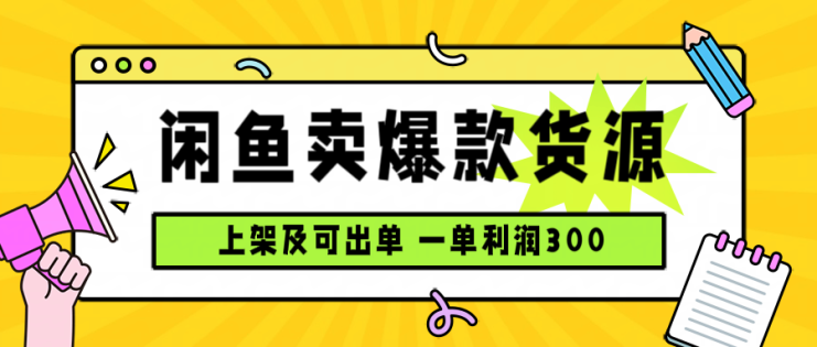 （15977期）闲鱼卖爆款货源，每天利润1000，上架即出单_生财有道创业项目网