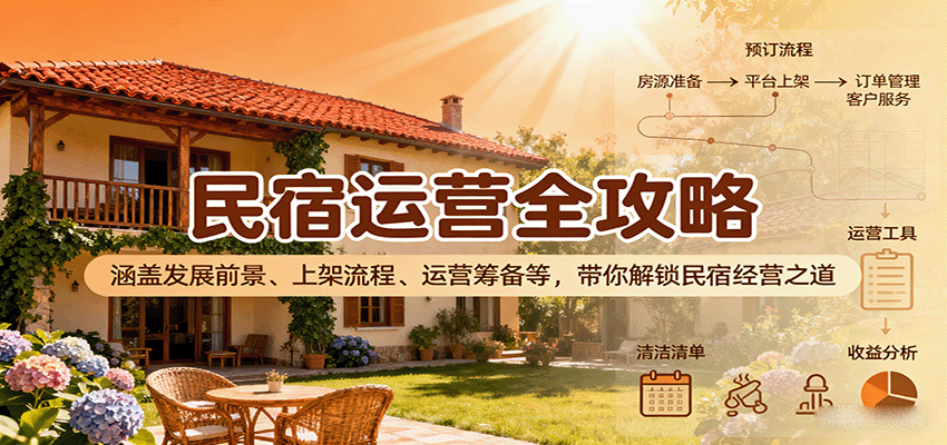 图片[1]-民宿运营全攻略：涵盖发展前景、上架流程、运营筹备等，带你解锁民宿经营之道_生财有道创业网-生财有道