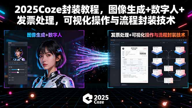（15980期）2025Coze封装教程，图像生成+数字人+发票处理，可视化操作与流程封装技术_生财有道创业项目网