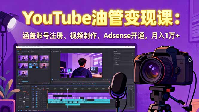 (15987期)2025YouTube油管变现课:涵盖账号注册、视频制作、Adsense开通,月入1万+_生财有道创业项目网