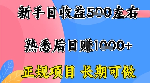 全年可变现项目，收益高无门槛，正规项目，长期可做，一天收益1k+一台电脑在家创业【揭秘】——生财有道创业项目网