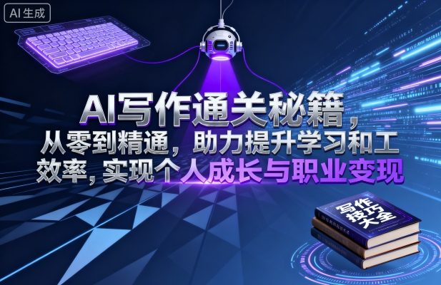 AI写作通关秘籍，从零到精通，助力提升学习和工作效率，实现个人成长与职业变现——生财有道创业项目网