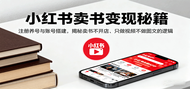 小红书卖书变现秘籍，注册养号与账号搭建，揭秘卖书不开店、只做视频不做图文的逻辑_生财有道创业网