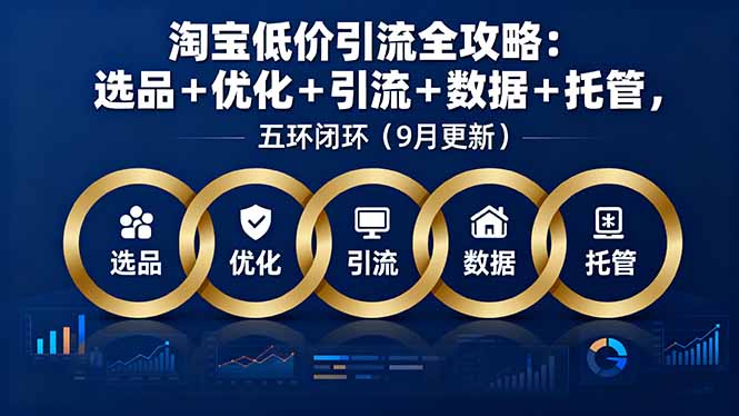 （16009期）淘宝低价引流全攻略：选品＋优化＋引流＋数据＋托管，五环闭环（9月更新）_生财有道创业项目网