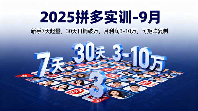 （16008期）2025拼多多实训-9月：新手7天起量,30天日销破万,月利润3-10万,可矩阵复制_生财有道创业项目网