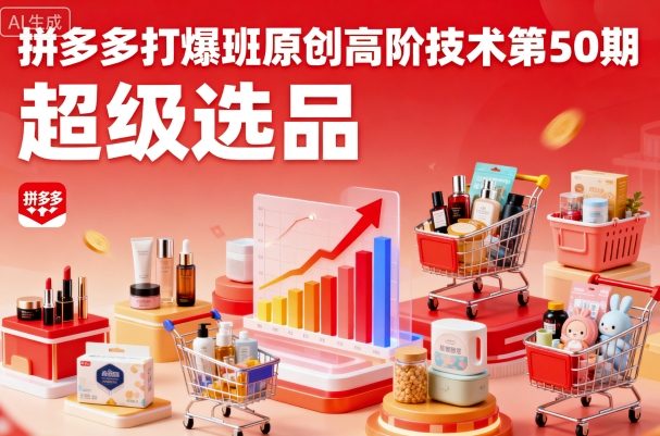 拼多多打爆班原创高阶技术第50期，超级选品——生财有道创业项目网