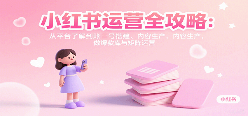 图片[1]-小红书运营全攻略：从平台了解到账号搭建、内容生产，做爆款库与矩阵运营_生财有道创业网-生财有道