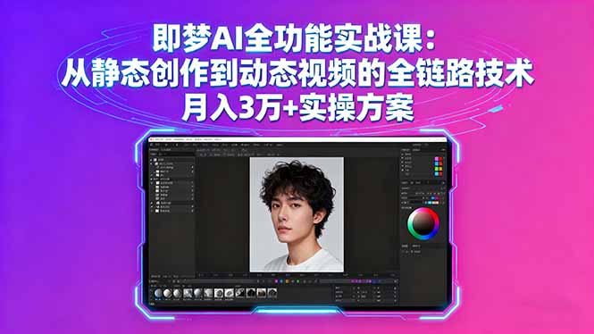 （16053期）即梦AI全功能实战课：从静态创作到动态视频的全链路技术 月入3万+实操方案_生财有道创业项目网