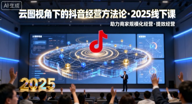 云图视角下的抖音经营方法论，2025线下课，助力商家规模化经营，提效经营（录音+字幕）——生财有道创业项目网