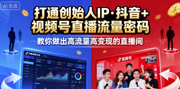 25年直播9-10两期线下课，打通创始人IP，抖音+视频号直播流量密码，教你做出高流量高变现的直播间——生财有道创业项目网