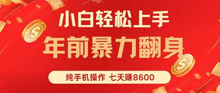 （16080期）七天狂赚8600，小白纯手机操作，日入1000+_生财有道创业项目网