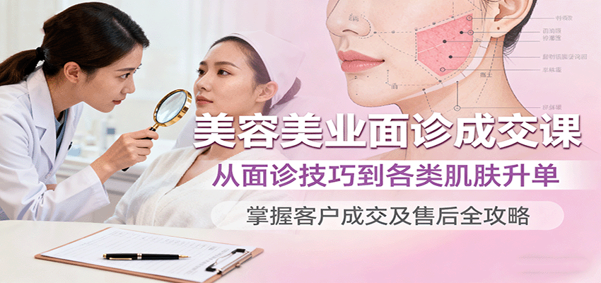 图片[1]-美容美业面诊成交课，从面诊技巧到各类肌肤升单，掌握客户成交及售后全攻略_生财有道创业网-生财有道