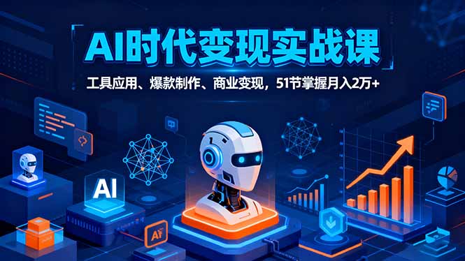 （16093期）AI时代全场景实战课，工具应用、爆款制作、商业变现，51节掌握月入2万+_生财有道创业项目网