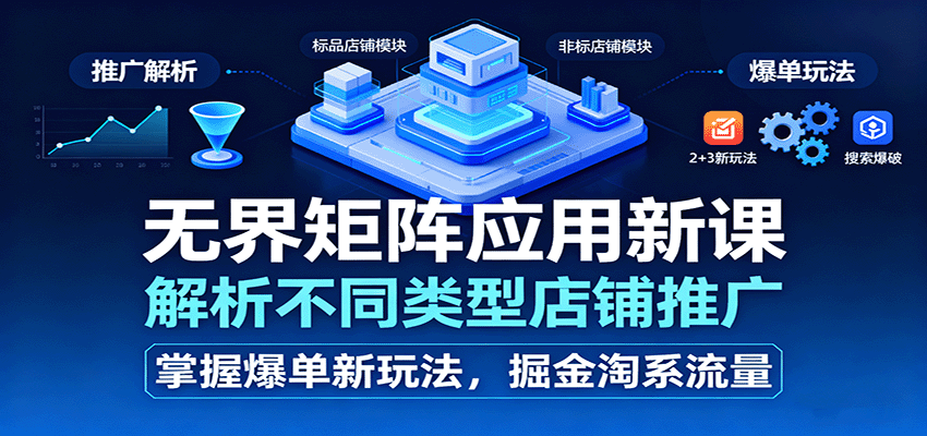 图片[1]-无界矩阵应用新课，解析不同类型店铺推广，掌握爆单新玩法，掘金淘系流量_生财有道创业网-生财有道