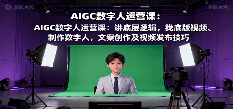 AIGC数字人运营课：讲底层逻辑，找底版视频、制作数字人，文案创作及视频发布技巧_生财有道创业网
