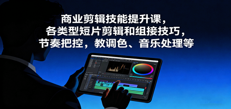 商业剪辑技能提升课，各类型短片剪辑和组接技巧，节奏把控，教调色、音乐处理等_生财有道创业网