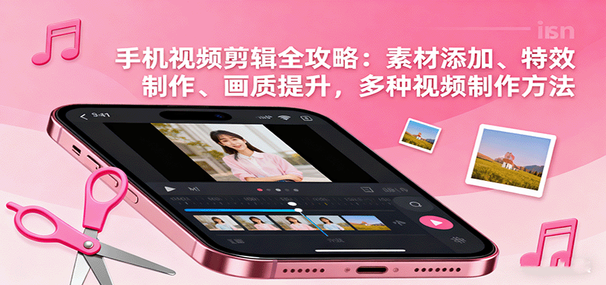 图片[1]-手机视频剪辑全攻略：素材添加、特效制作、画质提升，多种视频制作方法_生财有道创业网-生财有道