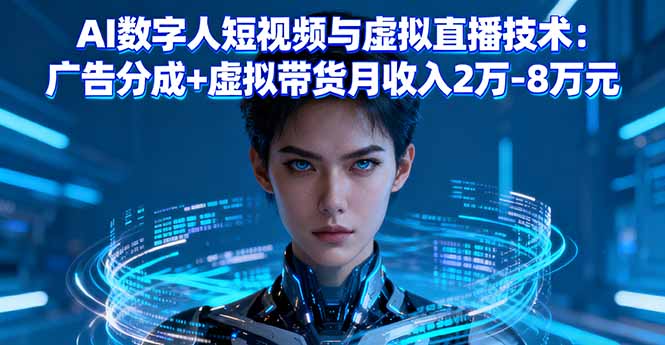 （16148期）AI数字人短视频与虚拟直播技术：广告分成+虚拟带货月收入2万-8万元_生财有道创业项目网