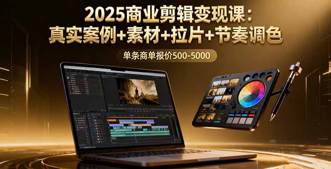 （16130期）2025商业剪辑变现课：真实案例+素材+拉片+节奏调色，单条商单报价500-5000_生财有道创业项目网