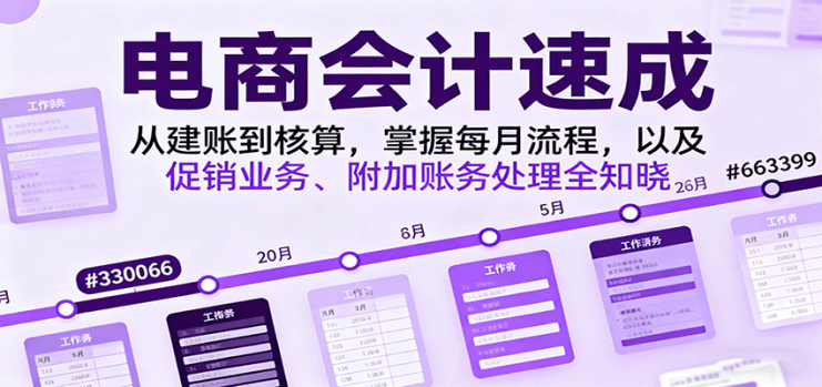 电商会计速成，从建账到核算，掌握每月流程，以及促销业务、附加账务处理全知晓_生财有道创业网