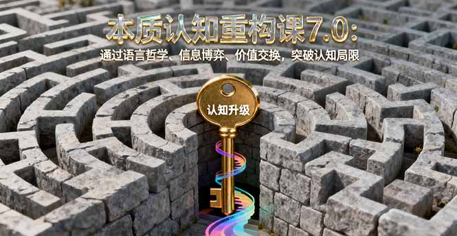（16218期）本质认知重构课7.0：通过语言哲学、信息博弈、价值交换，突破认知局限_生财有道创业项目网