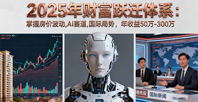 （16217期）2025年财富跃迁体系：掌握房价波动,AI赛道,国际局势，年收益50万-300万_生财有道创业项目网
