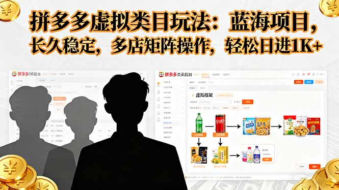 （16236期）拼多多虚拟类目玩法，蓝海项目，长久稳定，多店矩阵操作，轻松日进1K+_生财有道创业项目网