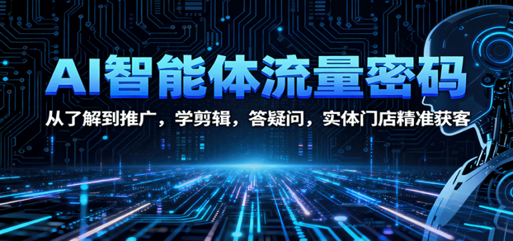AI智能体流量密码：从了解到推广，学剪辑，答疑问，实体门店精准获客_生财有道创业网