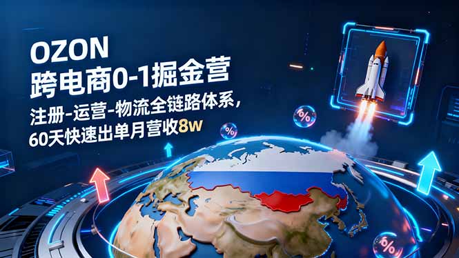 （16277期）OZON跨境电商0-1掘金营：注册-运营-物流全链路体系，60天快速出单月营收8w_生财有道创业项目网
