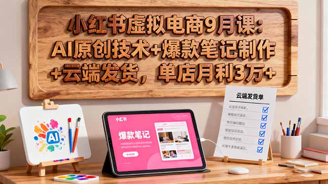 （16287期）小红书虚拟电商9月课：AI原创技术+爆款笔记制作+云端发货，单店月利3万+_生财有道创业项目网