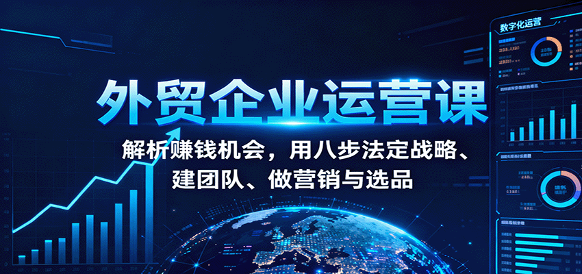 图片[1]-外贸企业运营课：解析赚钱机会，用八步法定战略、建团队、做营销与选品_生财有道创业网-生财有道