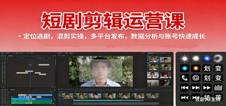 短剧剪辑运营课：定位选剧，混剪实操，多平台发布，数据分析与账号快速成长_生财有道创业网