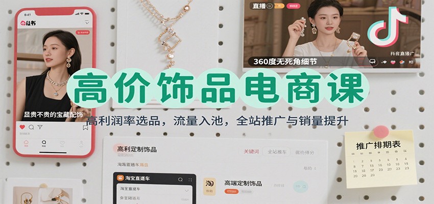 图片[1]-高价饰品电商课：高利润率选品，流量入池，全站推广与销量提升_生财有道创业网-生财有道