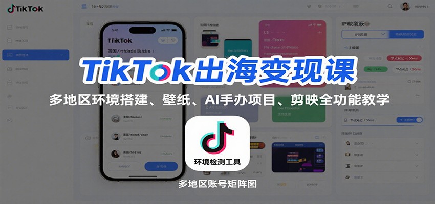 图片[1]-TikTok出海变现课：多地区环境搭建、壁纸、AI 手办项目、剪映全功能教学_生财有道创业网-生财有道