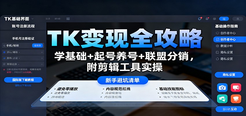 图片[1]-TK变现全攻略：学基础+起号养号+联盟分销，附剪辑工具实操_生财有道创业网-生财有道