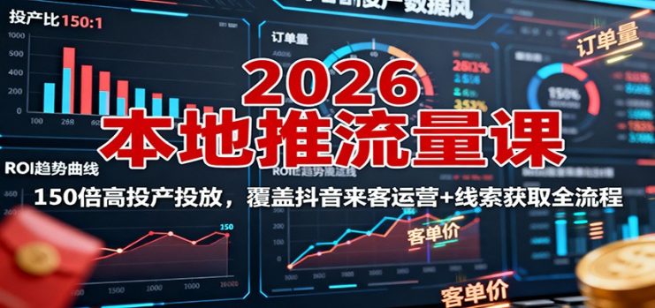 2026本地推流量课：150倍高投产投放，覆盖抖音来客运营+线索获取全流程_生财有道创业网