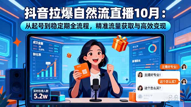 （16339期）抖音拉爆自然流直播10月：从起号到稳定期全流程，精准流量获取与高效变现_生财有道创业项目网