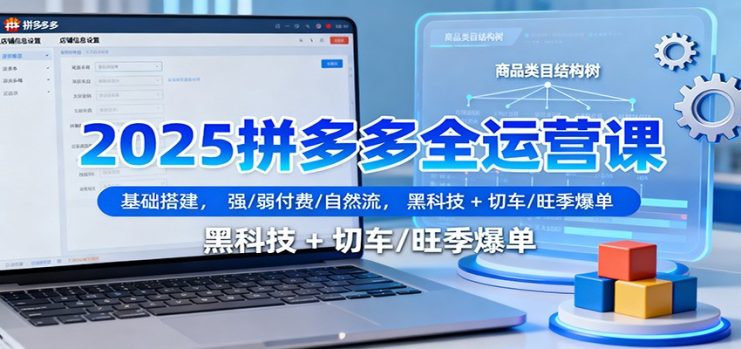 2025拼多多全运营课：基础搭建，强/弱付费/自然流，黑科技 + 切车/旺季爆单_生财有道创业网