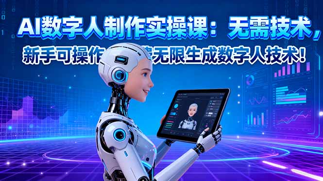 （16376期）AI数字人制作实操课：无需技术，新手可操作，免费无限生成数字人技术！_生财有道创业项目网