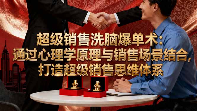 （16370期）超级销售洗脑爆单术：通过心理学原理与销售场景结合,打造超级销售思维体系_生财有道创业项目网