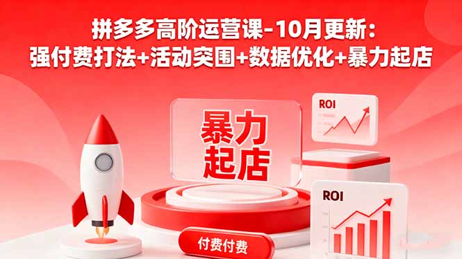 （16366期）拼多多高阶运营课-10月更新：强付费打法+活动突围+数据优化+暴力起店_生财有道创业项目网