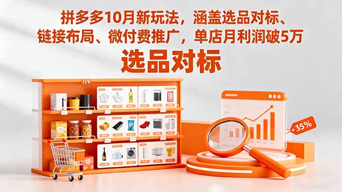 （16364期）拼多多10月新玩法，涵盖选品对标、链接布局、微付费推广，单店月利润破5万_生财有道创业项目网